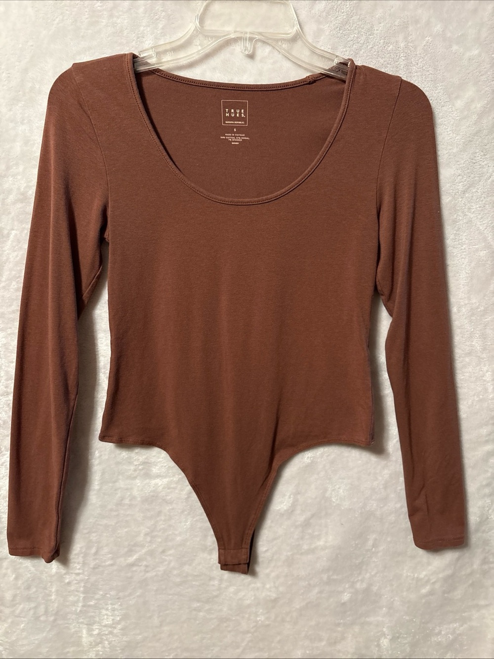 Banana Republic Rust Brown Long-Sleeve Scoop-Neck Bodysuit